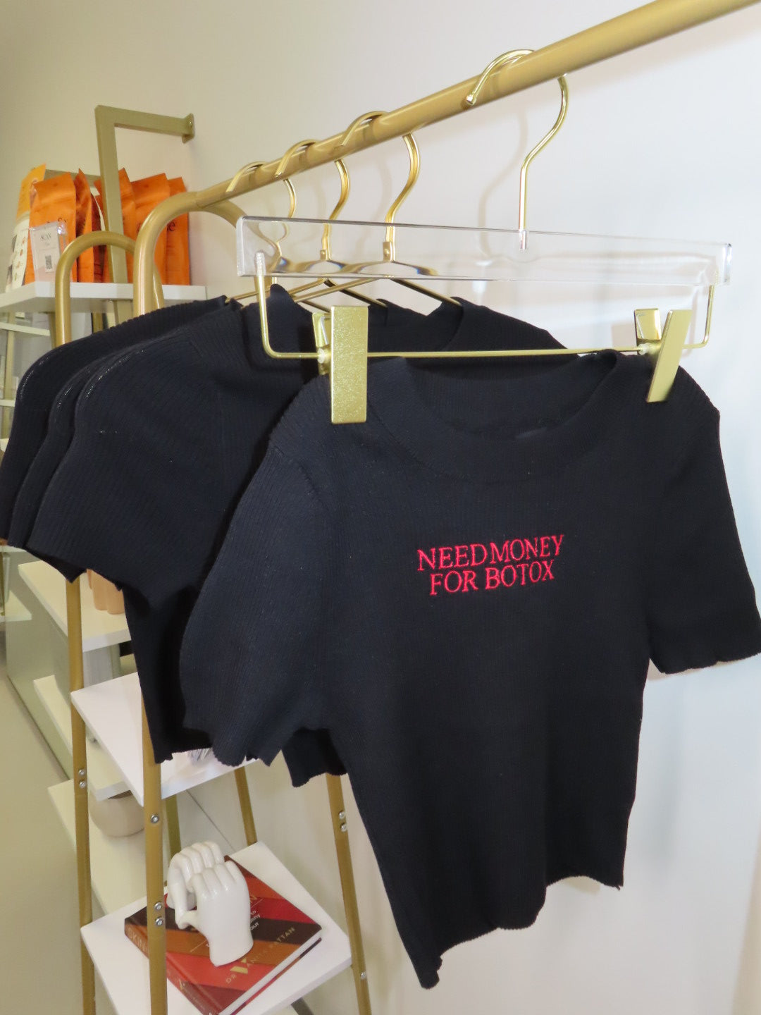 Need Money for Botox – Ribbed Tee (Black)